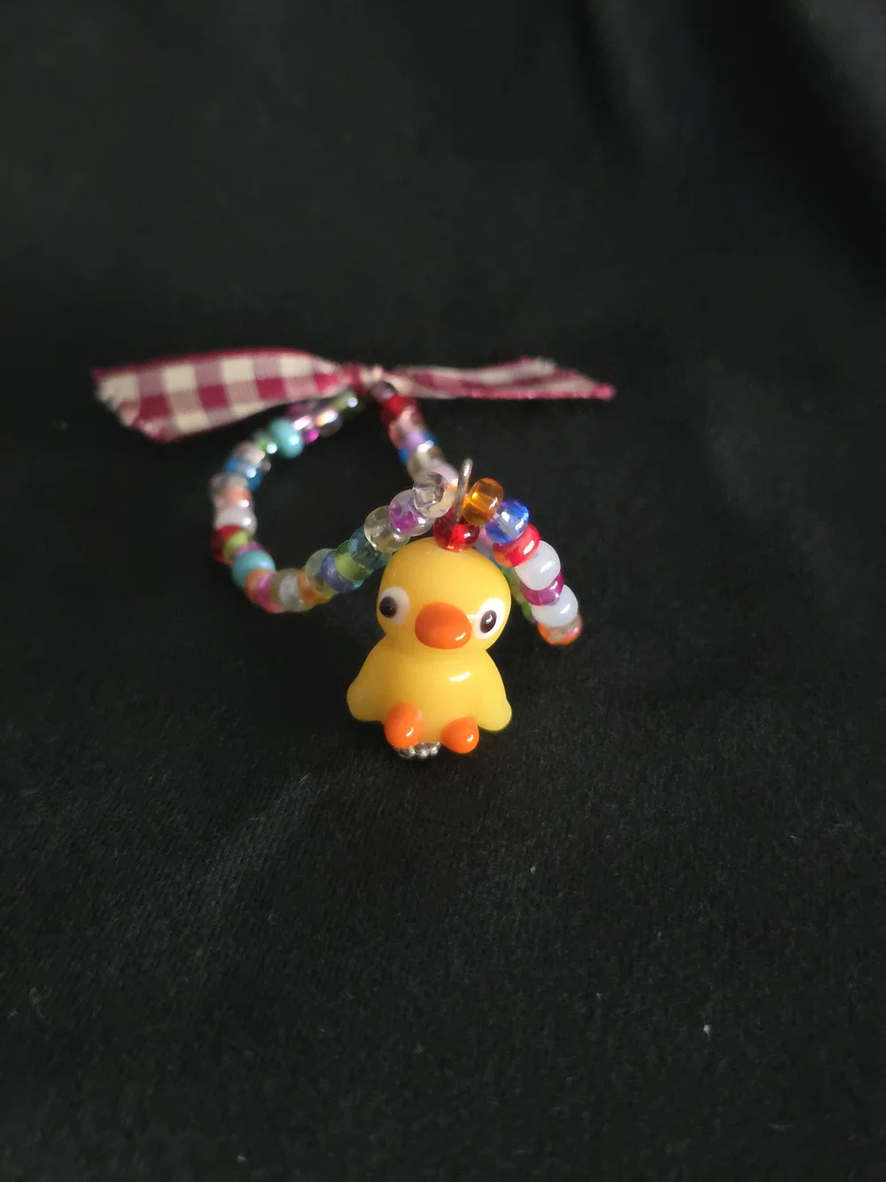 💚 Charm Bracelet - Whimsical Beaded Duck Bracelet - 5.5